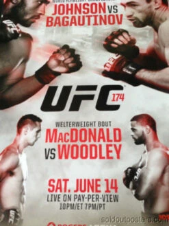 UFC 174 - 2014 Poster Print Johnson Vs. Bagautinov And Macdonald Vs. Woodley MMA