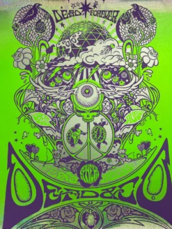 Dead & Company - 2024 Liane Plant Poster Las Vegas, Nevada Sphere Rainbow FOIL
