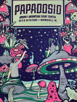Papadosio - 2020 Poster Waynesville, NC 10/9-10/10 Smoky Mountain Event Center FOIL