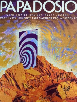 Papadosio - 2019 Hi-Line Poster Red Rocks Morrison, CO FOIL