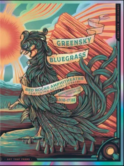 Greensky Bluegrass - 2022 Half Hazard Poster FOIL Red Rocks Morrison, CO