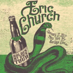 Eric Church - 2017 Status Serigraph Poster Brooklyn, NY Barclays