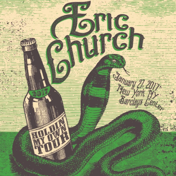 Eric Church - 2017 Status Serigraph Poster Brooklyn, NY Barclays 1 Eric Church - 2017 Status Serigraph Poster Brooklyn, NY Barclays