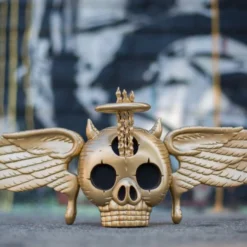 Skully - 2016 David Welker GOLD Statue Vinyl Sculpture