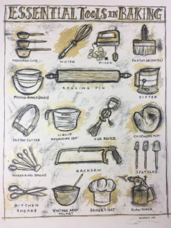 Essential Tools In Baking - 2012 Dan Grzeca Poster Art Print