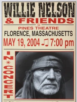 Willie Nelson - 2004 Franks Brothers 5/19 Poster Florence, MA