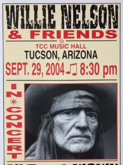 Willie Nelson - 2004 Franks Brothers 9/29 Poster Tucson, AZ