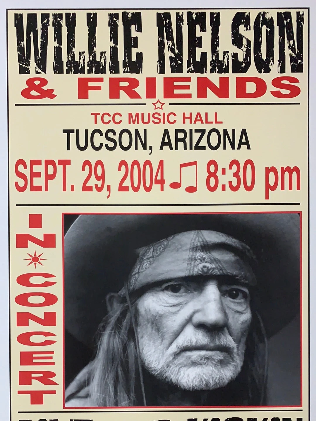 Willie Nelson - 2004 Franks Brothers 9/29 Poster Tucson, AZ 1 Willie Nelson - 2004 Franks Brothers 9/29 Poster Tucson, AZ