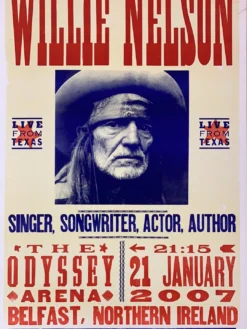 Willie Nelson - 2007 Hatch Show Print 1/21 Poster Belfast, IRL
