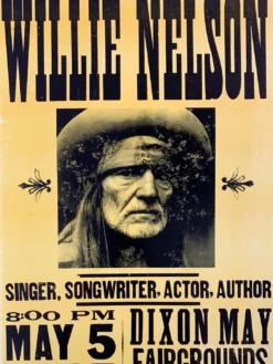 Willie Nelson - 2005 Hatch Show Print 5/5 Poster Dixon, CA May Fairgrounds