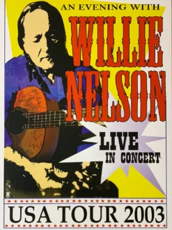 Willie Nelson - 2003 USA Tour Poster Old Whiskey River