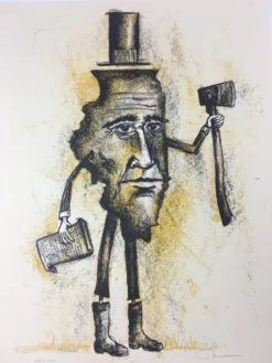 Land Of Lincoln - 2015 Dan Grzeca Poster Art Print Yellow