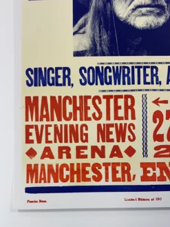 Willie Nelson - 2007 Hatch Show Print 1/27 Poster Manchester, England -Art Poster Store image 3ca95eab f7e8 4611 b90d 367ed5b1e063