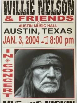 Willie Nelson - 2004 Franks Brothers 1/3 Poster Austin, TX