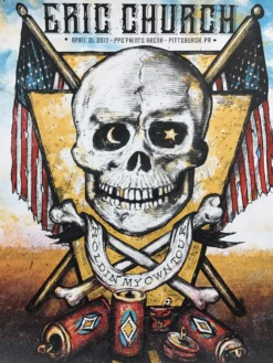 Eric Church - 2017 Zeb Love Poster Pittsburgh PPG Paints Arena