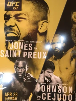 UFC 197 Poster Jones Vs. Saint Preux, Johnson Vs. Cejudo MGM