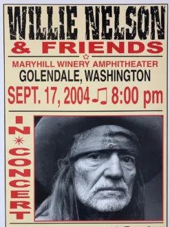 Willie Nelson - 2004 Franks Brothers 9/17 Poster Golendale, WA