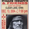 Willie Nelson - 2004 Franks Brothers 12/13 Poster Clear Lake, IA