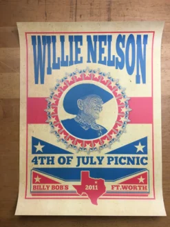 Willie Nelson - 2011 Unknown Artist Poster Fort Worth, TX Billy Bob's -Art Poster Store image 64c5d885 d286 4f72 b47d 626e27dc720a scaled