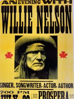 Willie Nelson - 2005 Franks Brothers Poster Kelowna, BC