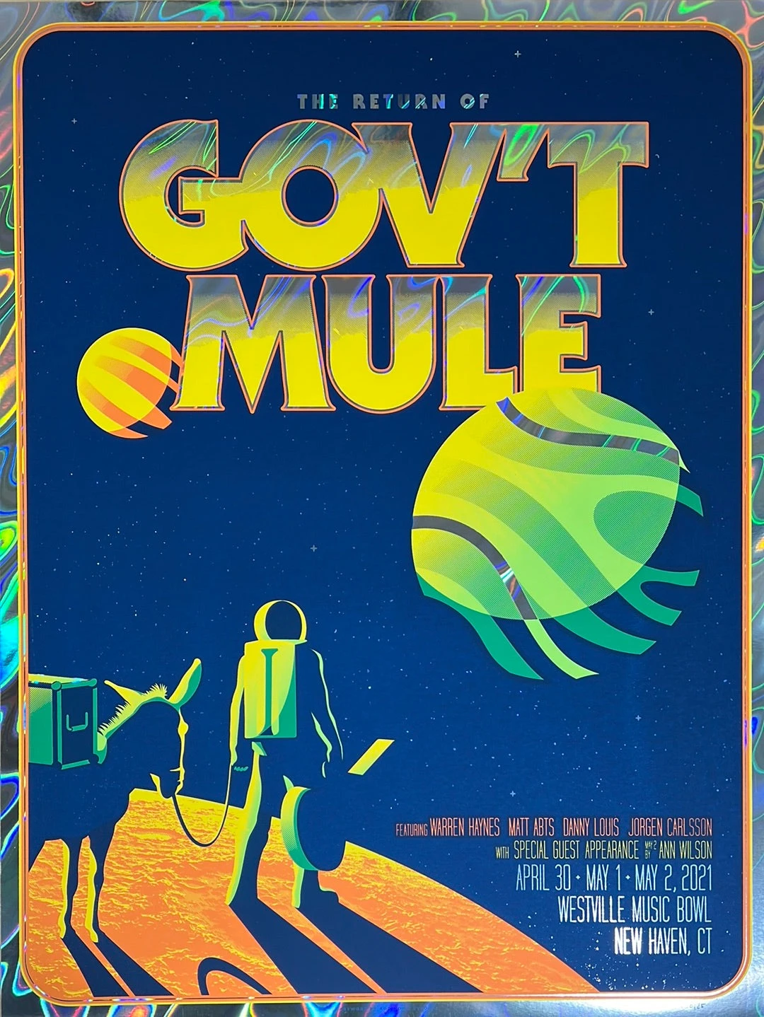 Gov't Mule - 2021 Mike Tallman Poster New Haven, CT FOIL 1 Gov't Mule - 2021 Mike Tallman Poster New Haven, CT FOIL