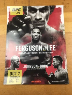 UFC 216 - 2017 Poster Ferguson Vs Lee, Johnson Vs Borg -Art Poster Store image 7e8544cd ae35 4d74 a86c 82a43408c501 scaled