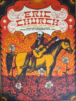 Eric Church - 2021 Status Serigraph Poster Knoxville, TN