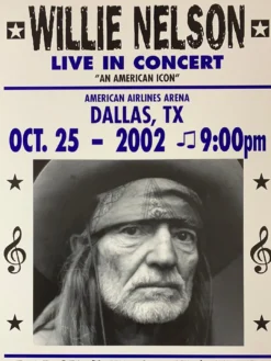 Willie Nelson - 2002 Franks Brothers 10/25 Poster Dallas, TX