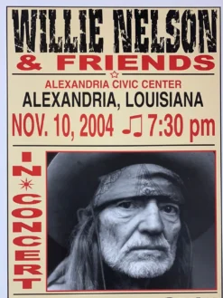 Willie Nelson - 2004 Franks Brothers 11/10 Poster Alexandria, LA