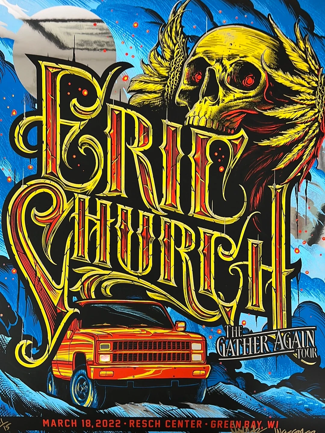 Eric Church - 2022 Maxx242 Poster Green Bay, WI Mirror FOIL 3/18 1 Eric Church - 2022 Maxx242 Poster Green Bay, WI Mirror FOIL 3/18