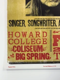 Willie Nelson - 2006 Hatch Show Print 2/16 Poster Big Spring, Texas Howard College -Art Poster Store image 9527bb44 357b 4d9e bbe5 10b6618b10b3