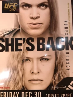 UFC 207 Poster Ronda Rousey Vs. Nunes T Mobile Arena PPV