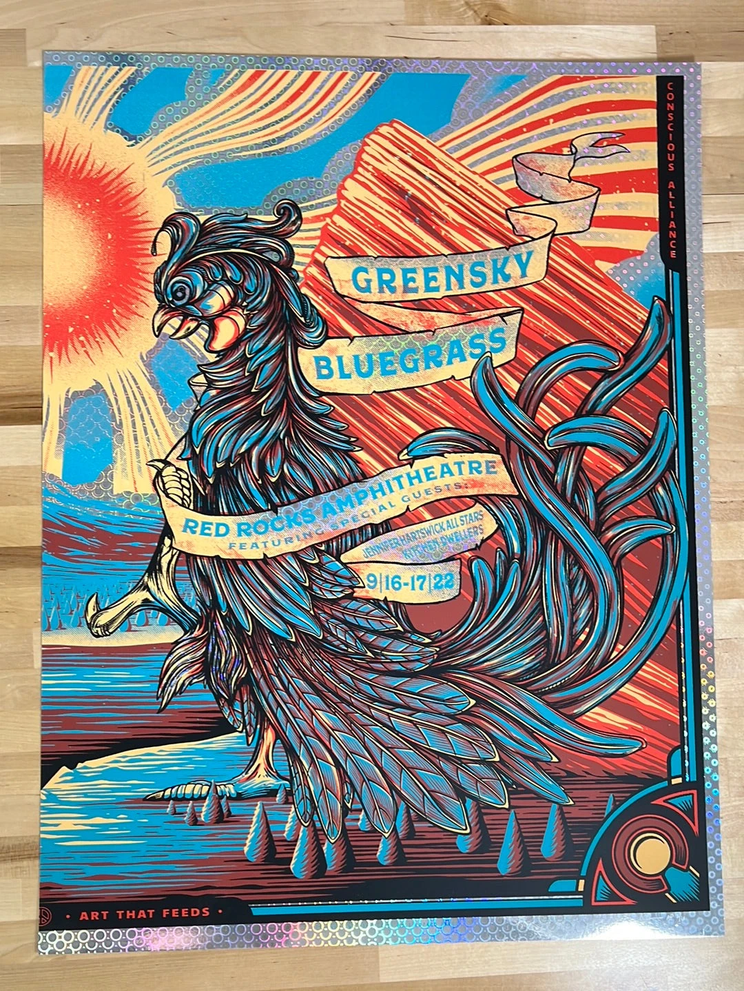 Greensky Bluegrass - 2022 Half Hazard Poster C FOIL Red Rocks Morrison, CO 2 Greensky Bluegrass - 2022 Half Hazard Poster C FOIL Red Rocks Morrison, CO - Image 2