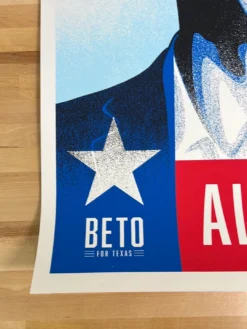 Beto O'Rourke - 2022 Shepard Fairey Poster Obey Bright Blue Ink Austin, TX -Art Poster Store image a34d4489 5049 4915 a228 9cea26820b34