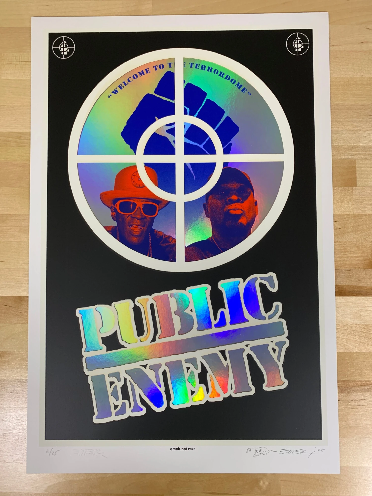 Public Enemy Variant - 2020 Emek Poster Foil NO Date The Terrordome GID 2 Public Enemy Variant - 2020 Emek Poster Foil NO Date The Terrordome GID - Image 2