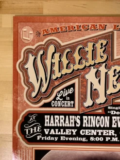 Willie Nelson - 2015 Franks Brothers Poster Valley Center, CA Harrah's -Art Poster Store image aebc5296 d0a0 404a 8af8 141367786810 scaled