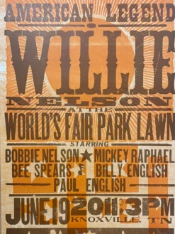 Willie Nelson - 2011 Hatch Show Print 6/19 Poster Knoxville, Tennessee