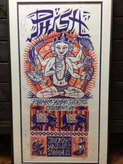 Phish - 2000 Jim Pollock Poster Columbus, OH Polaris Amphitheater, Framed