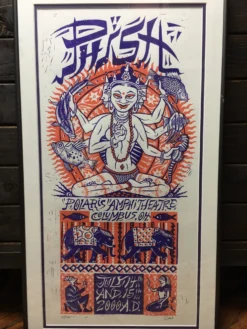 Phish - 2000 Jim Pollock Poster Columbus, OH Polaris Amphitheater, Framed