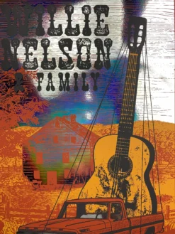 Willie Nelson - 2018 Status Serigraph Poster New Braunfels, TX FOIL