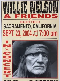 Willie Nelson - 2004 Franks Brothers 9/23 Poster Sacramento, CA