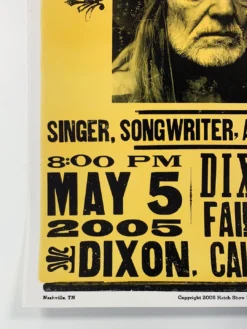 Willie Nelson - 2005 Hatch Show Print 5/5 Poster Dixon, CA May Fairgrounds -Art Poster Store image c54d349e d924 45f9 af01 8185a8c963ae