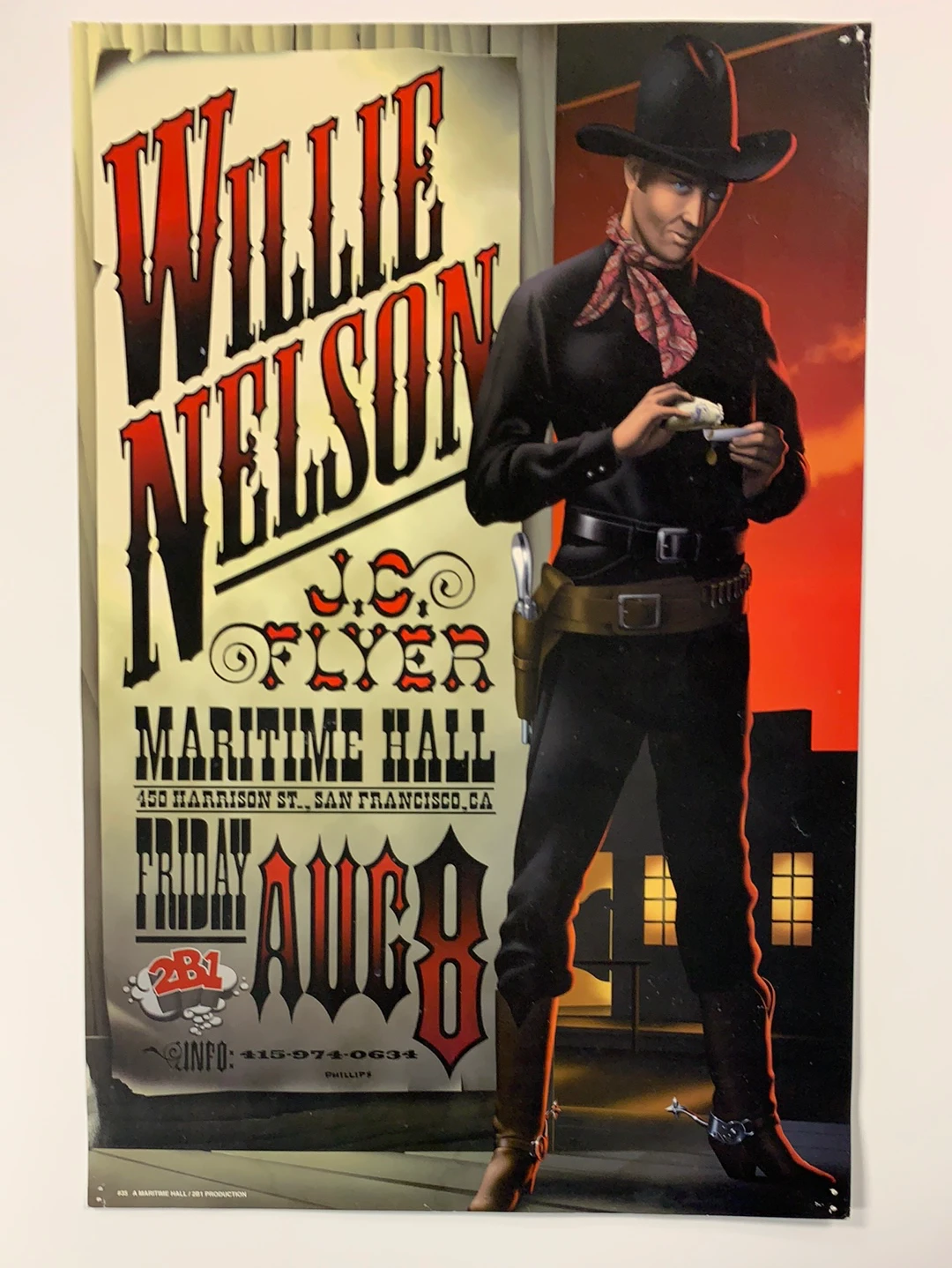 MHP 35 Willie Nelson - 1997 Jim Phillips Poster Maritime Hall San Fran 1st 2 MHP 35 Willie Nelson - 1997 Jim Phillips Poster Maritime Hall San Fran 1st - Image 2
