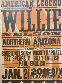 Willie Nelson - 2011 Hatch Show Print 1/21 Poster Flagstaff, Arizona