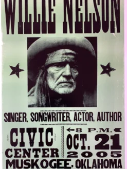 Willie Nelson - 2005 Hatch Show Print 10/21 Poster Muskogee, OK