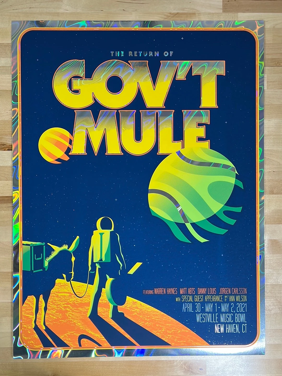 Gov't Mule - 2021 Mike Tallman Poster New Haven, CT FOIL 2 Gov't Mule - 2021 Mike Tallman Poster New Haven, CT FOIL - Image 2