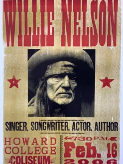 Willie Nelson - 2006 Hatch Show Print 2/16 Poster Big Spring, Texas Howard College