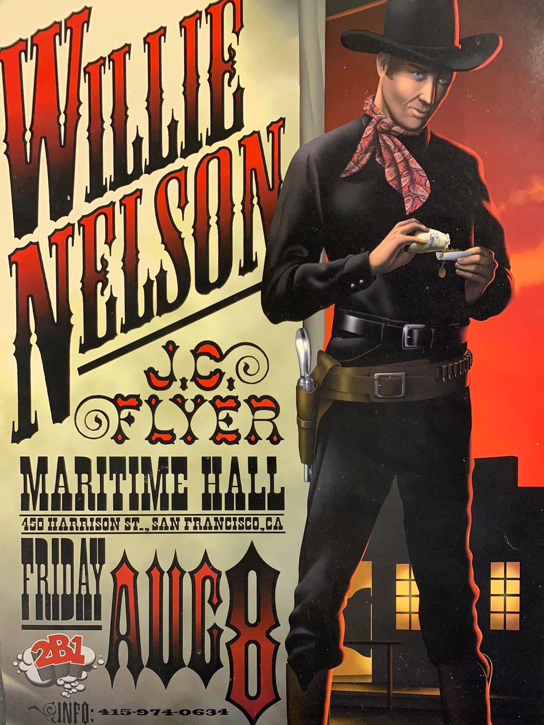 MHP 35 Willie Nelson - 1997 Jim Phillips Poster Maritime Hall San Fran 1st 1 MHP 35 Willie Nelson - 1997 Jim Phillips Poster Maritime Hall San Fran 1st