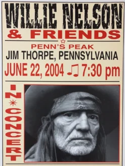Willie Nelson - 2004 Franks Brothers 6/22 Poster Jim Thorpe, PA