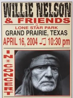 Willie Nelson - 2004 Franks Brothers 4/16 Poster Grand Prairie, TX